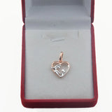 FJ Jewelry Women 585 Rose Heart Mother Baby Pendant Necklace
