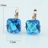 FJ Wedding Women Earring Rose 585 Big Square Zircon Drop Earring
