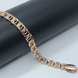 FJ Man Woman 585 Rose Carve Snail Link Round Bracelet