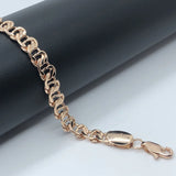 FJ Man Woman 585 Rose Carve Snail Link Round Bracelet