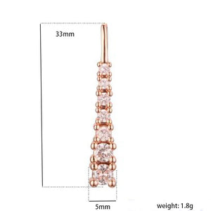 FJ Long Pendant Rose Zircon Chains Jewelry