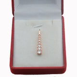 FJ Long Pendant Rose Zircon Chains Jewelry