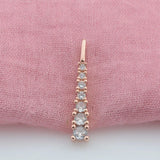 FJ Long Pendant Rose Zircon Chains Jewelry