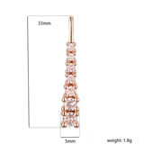 FJ Long Pendant Rose Zircon Chains Jewelry