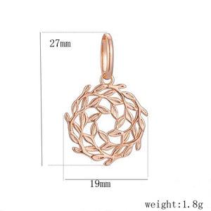 FJ Women 585 Rose Circle Pendant Chains Necklace