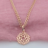 FJ Women 585 Rose Circle Pendant Chains Necklace