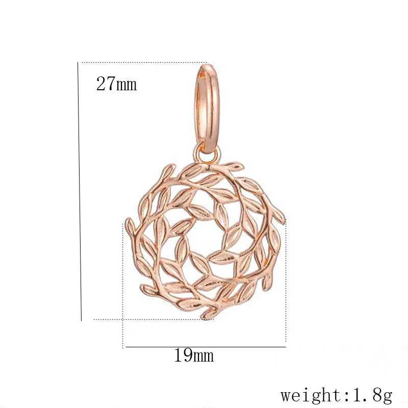 FJ Women 585 Rose Circle Pendant Chains Necklace