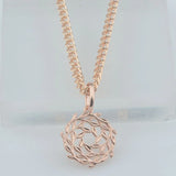 FJ Women 585 Rose Circle Pendant Chains Necklace