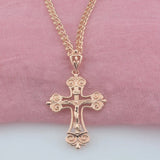 FJ Women 585 Rose Cross Pendant Chains