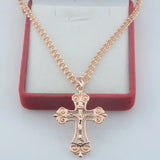 FJ Women 585 Rose Cross Pendant Chains