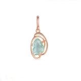 FJ Women 585 Rose Green Stone Pendant Link Chains Necklace