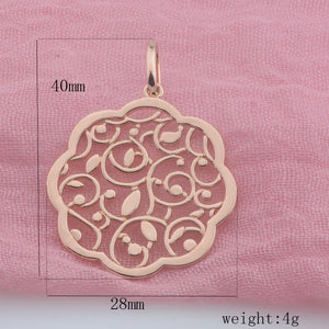 FJ Women 585 Rose Flowers Pendant Chain Gift