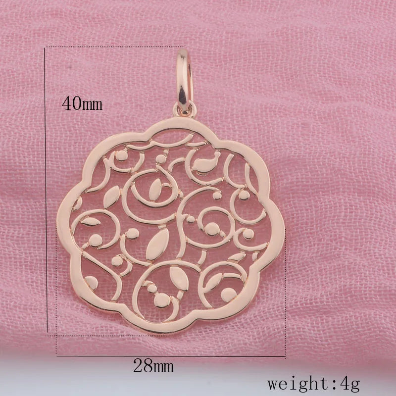 FJ Women 585 Rose Flowers Pendant Chain Gift