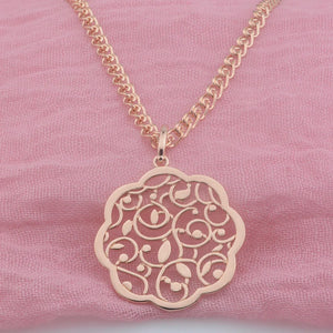 FJ Women 585 Rose Flowers Pendant Chain Gift