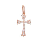 FJ 585 Rose Cross Geometry Pendant Necklace