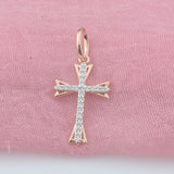FJ 585 Rose Cross Geometry Pendant Necklace
