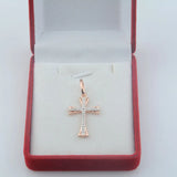 FJ 585 Rose Cross Geometry Pendant Necklace