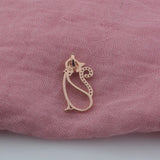 FJ Women Cut Cat Bow Cubic Zircon Tail Necklace Jewelry