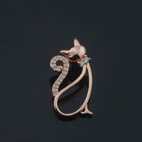 FJ Women Cut Cat Bow Cubic Zircon Tail Necklace Jewelry