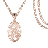 FJ Women Girls 585 Rose Oval Pendant Necklace Chains