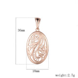FJ Women Girls 585 Rose Oval Pendant Necklace Chains