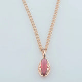 FJ Women Red Stone Pendant Necklace 85 Rose Link Chain