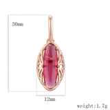 FJ Women Red Stone Pendant Necklace 85 Rose Link Chain