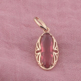 FJ Women Red Stone Pendant Necklace 85 Rose Link Chain