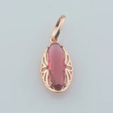 FJ Women Red Stone Pendant Necklace 85 Rose Link Chain