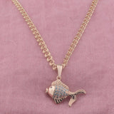 FJ Women Men 585 Rose Fish Animal Pendant Necklace