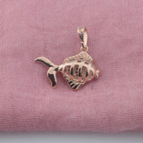 FJ Women Men 585 Rose Fish Animal Pendant Necklace