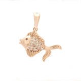 FJ Women Men 585 Rose Fish Animal Pendant Necklace
