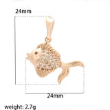 FJ Women Men 585 Rose Fish Animal Pendant Necklace