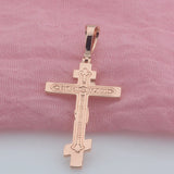 FJ 585 Rose Cross Pendant Necklace