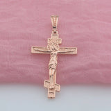 FJ 585 Rose Cross Pendant Necklace