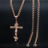 FJ 585 Rose Cross Pendant Necklace