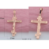 FJ 585 Rose Cross Pendant Necklace