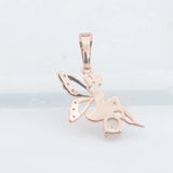 FJ Women's 585 Rose CZ Pendant Chains