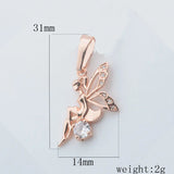 FJ Women's 585 Rose CZ Pendant Chains
