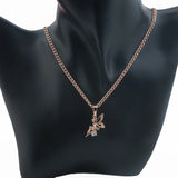 FJ Women's 585 Rose CZ Pendant Chains