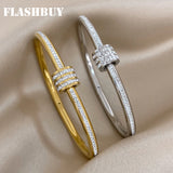 Rhinestone Beads Stainless Steel Bangles Bracelets Charm Accessories