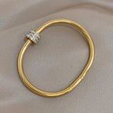 Rhinestone Beads Stainless Steel Bangles Bracelets Charm Accessories