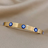 316L Stainless Steel Charm Enamel Eyes Bracelet Bangle For Women