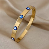 316L Stainless Steel Charm Enamel Eyes Bracelet Bangle For Women
