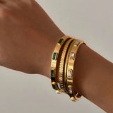 Colorful Crystal Rectangle Bangles for Women