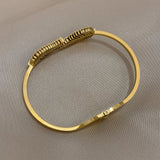 Leaf Charm Open Bangles Bracelets for Women Wrist Waterproof Jewelry