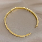 316L Stainless Steel Zircon Bangles Bracelets Women Waterproof Jewelry