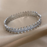 316L Stainless Steel Zircon Silver Bangles Bracelets for Women
