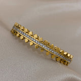 316L Stainless Steel Zircon Silver Bangles Bracelets for Women