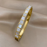 Zircon Stainless Steel Bangles for Women Waterproof Jewelry